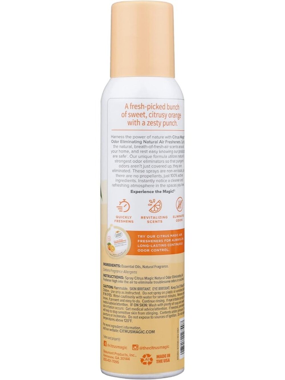 Odor Eliminator Air Freshener Spray for Home, Orange Blast, 3-Ounce, Pack of 3 - Picture 2 of 8